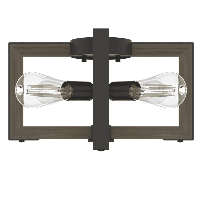Noble Bronze Four Light Flush Mount from the Woodburn Collection