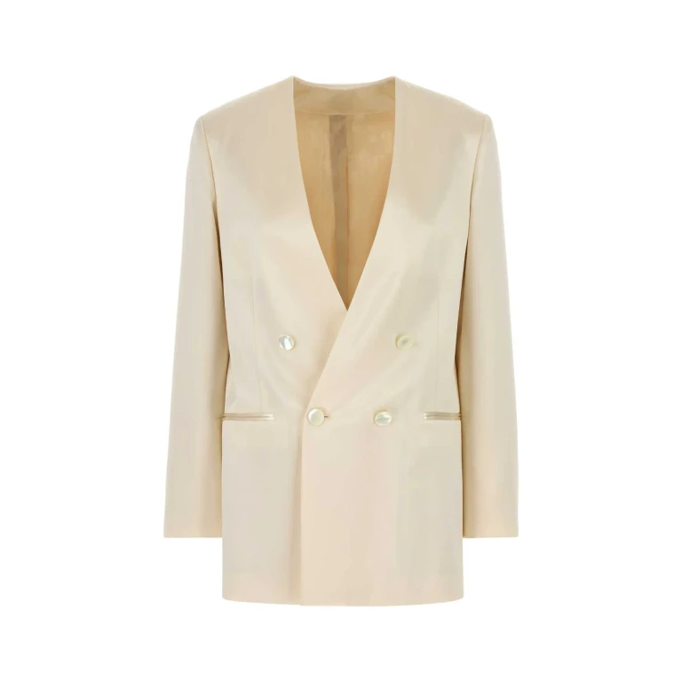 Alberta Ferretti Ivory Satin Blazer