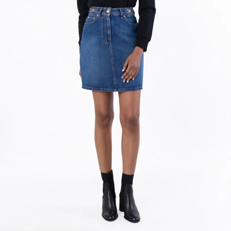 Versace Medusa 95 Denim Mini Skirt