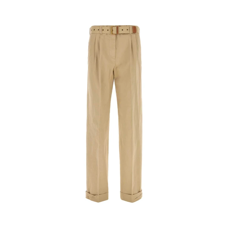 Miu Miu Beige Cotton Pant Exterior: Recycled Pantaloni - Women