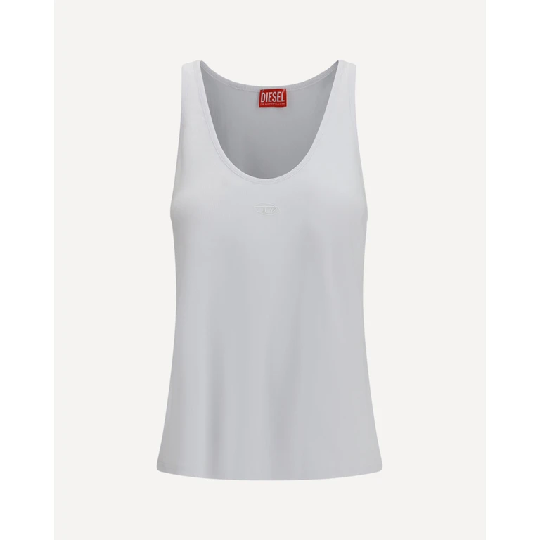 DIESEL Oval D ribbed tank Top Female S