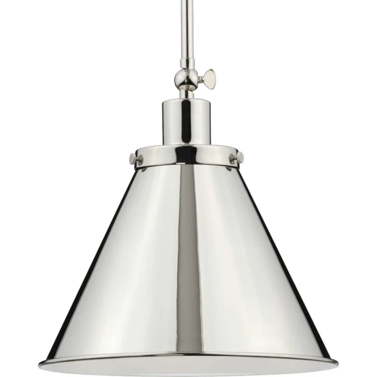 Polished Nickel One Light Pendant from the Hinton Collection
