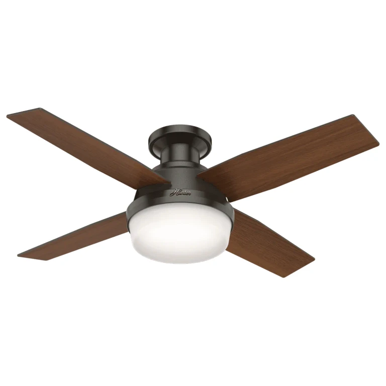 Hunter Dempsey 2-Light 44" Flush Mount Ceiling Fan in Noble Bronze