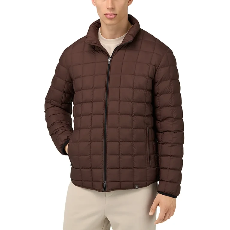 Boggi Milano Bomber Jacket In Technical Fabric With Goose Down
