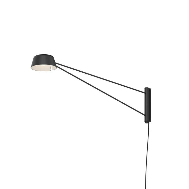Satin Black LED Wall Lamp from the Ray Collection