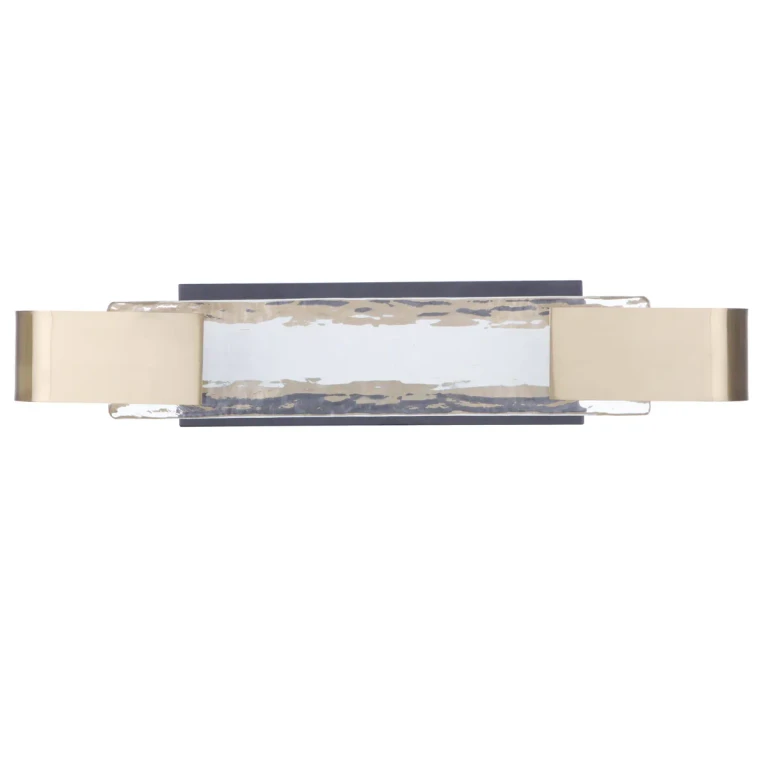 Harmony Bathroom Vanity Light in Flat Black with Satin Brass