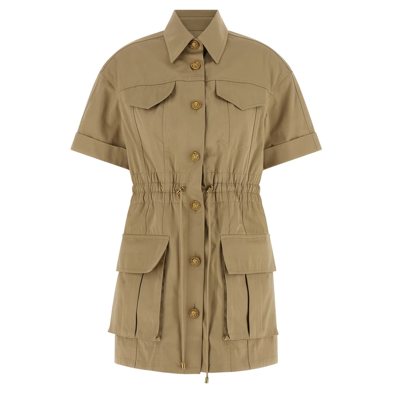 Balmain Saharan Dress Green Cotton - Women