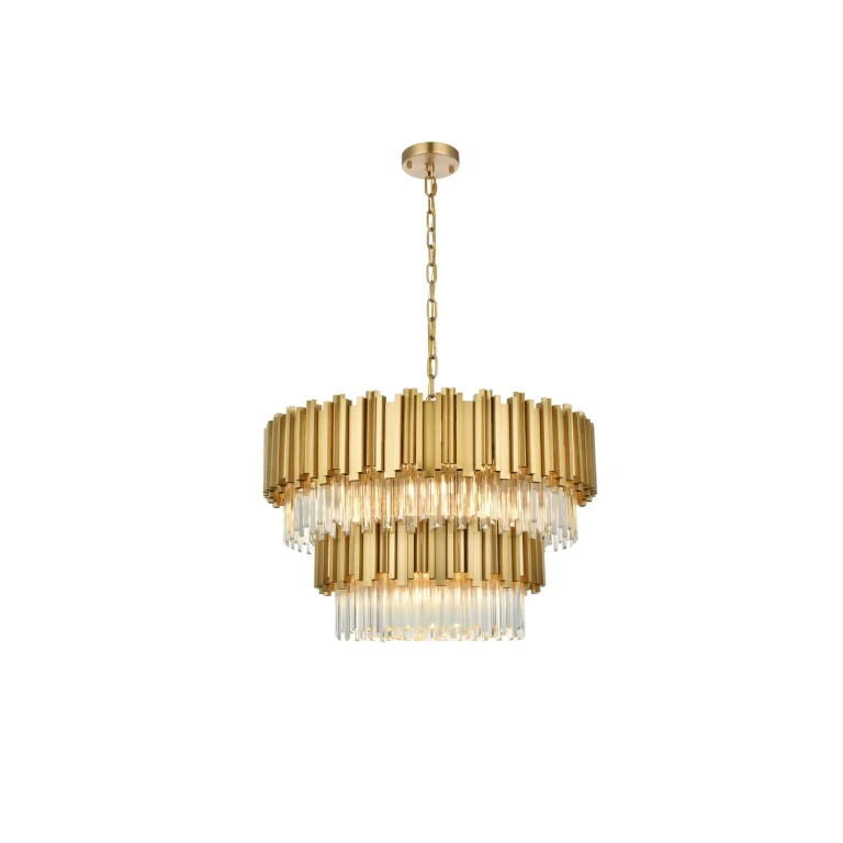 Satin Gold Chandelier from the Willow Collection