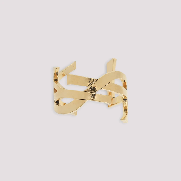 Saint Laurent Manchette Cassandre Bracelet Metallic Brass Jewellery - Women