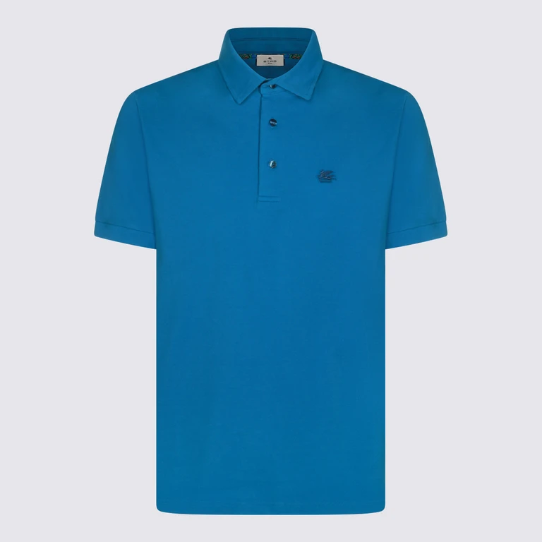 Etro T-shirts and Polos Teal Blue _100 % Co - Men