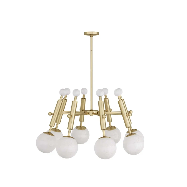Antique Brass Eight Light Chandelier from the Verona Collection