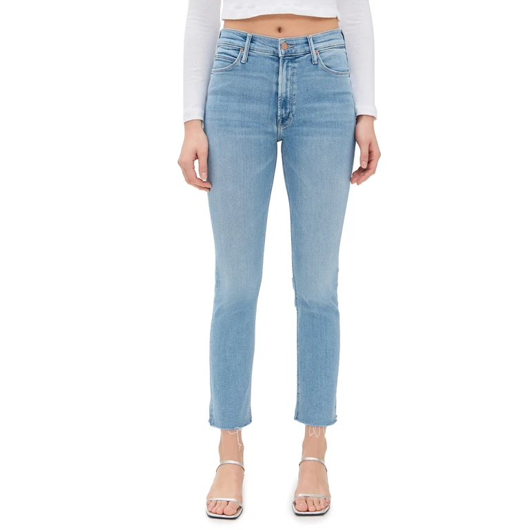 MOTHER Mid Rise Dazzler Ankle Fray Jeans Blessing In Disguise 29
