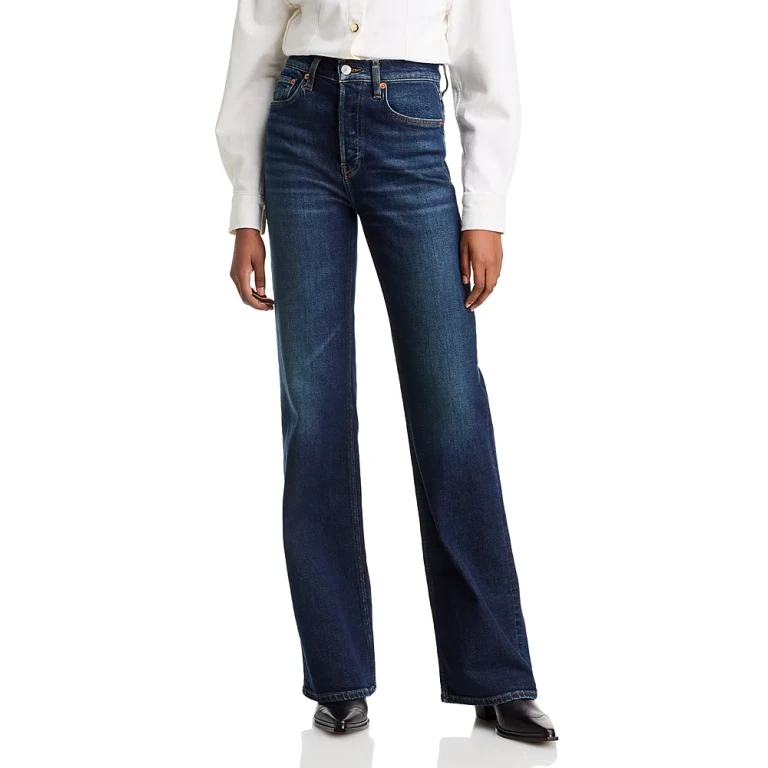 Re/Done 70s High Rise Bootcut Jeans in Barely Worn