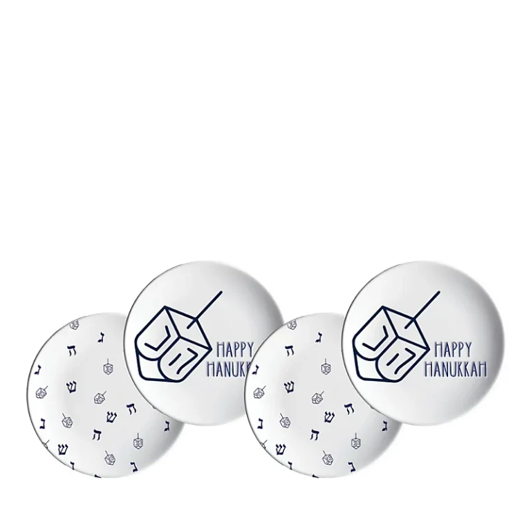 Godinger Hanukkah Plates, Set of 4
