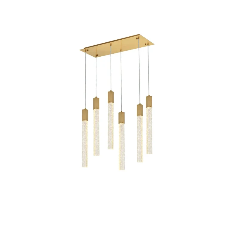 Satin Gold Six Light Pendant from the Weston Collection