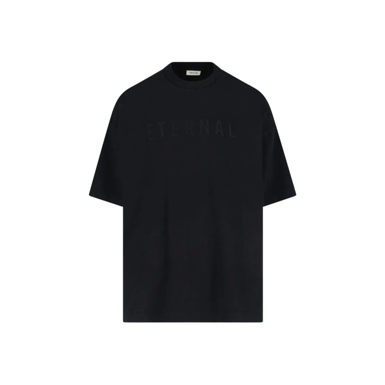 Fear of God eternal Beige Crewneck T-shirt With Dropped Shoulders And Tonal Embroidery On The Front In Cotton Blend Man