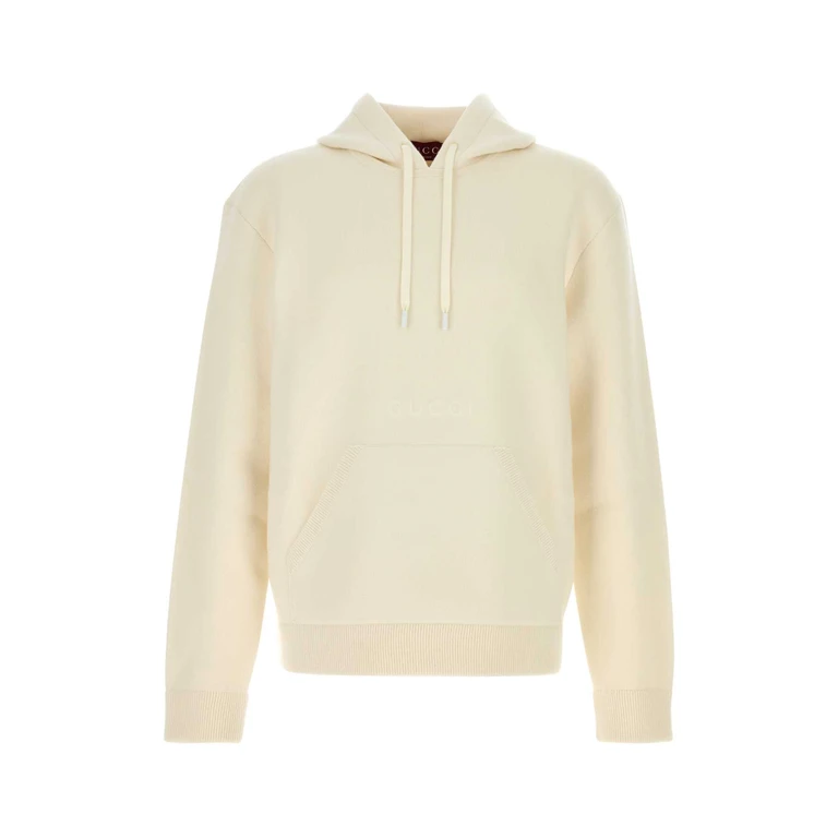 Gucci Ivory Stretch Wool Blend Sweatshirt White Felpe - Men
