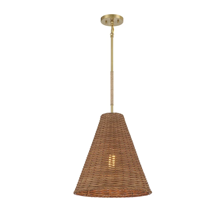 Trade Winds Zoe 1-Light Pendant in Natural Brass