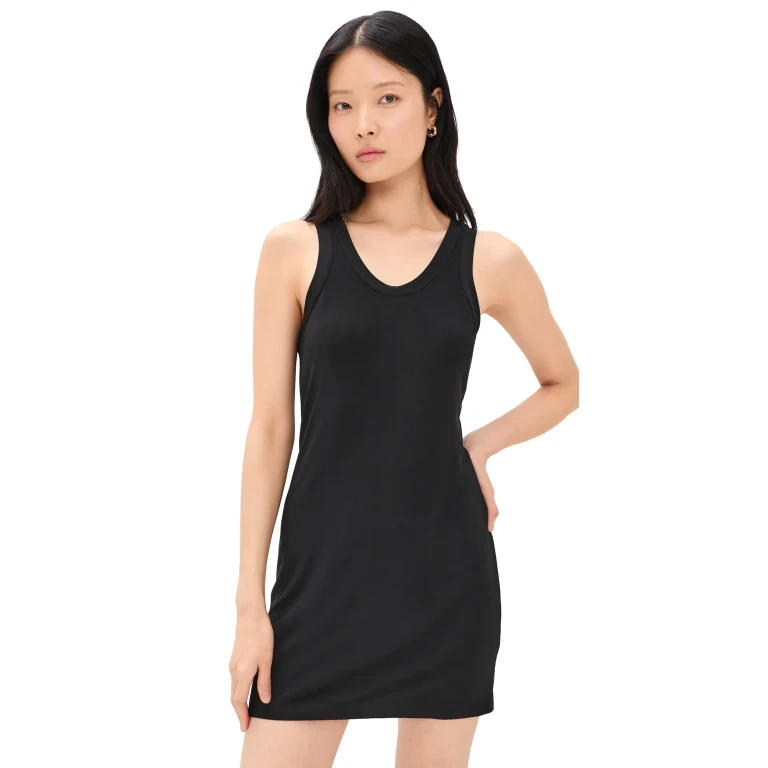 Norma Kamali Racer Tee Mini Dress Black S