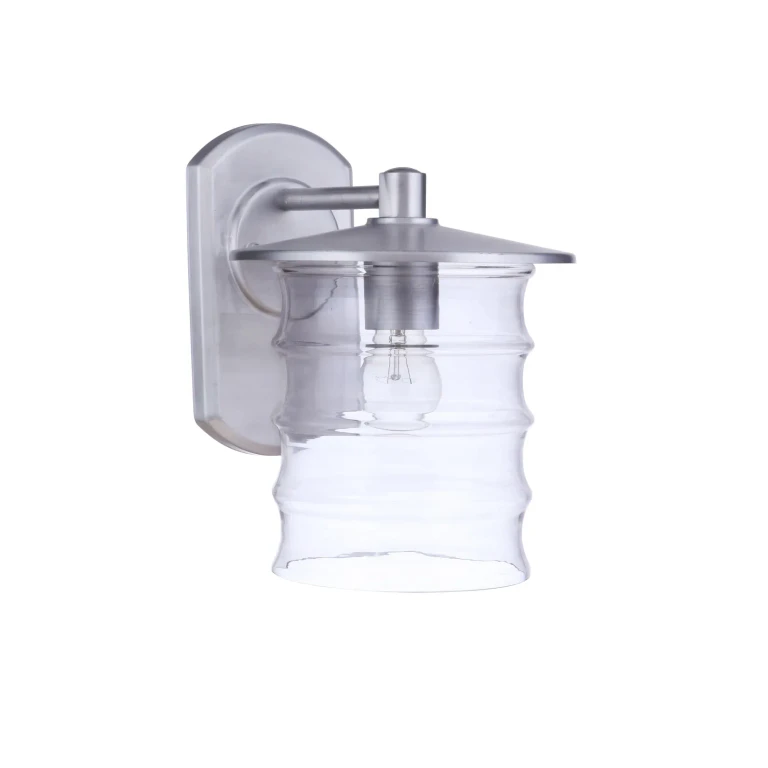 Satin Aluminum One Light Outdoor Wall Mount from the Canon Collection