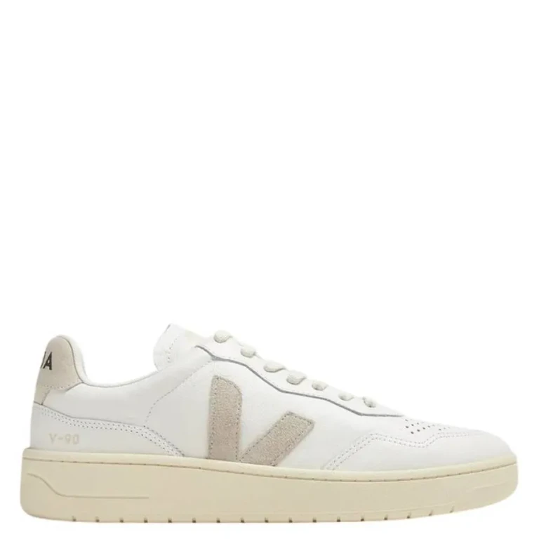 Veja V-90 Leather Low-Top Sneakers