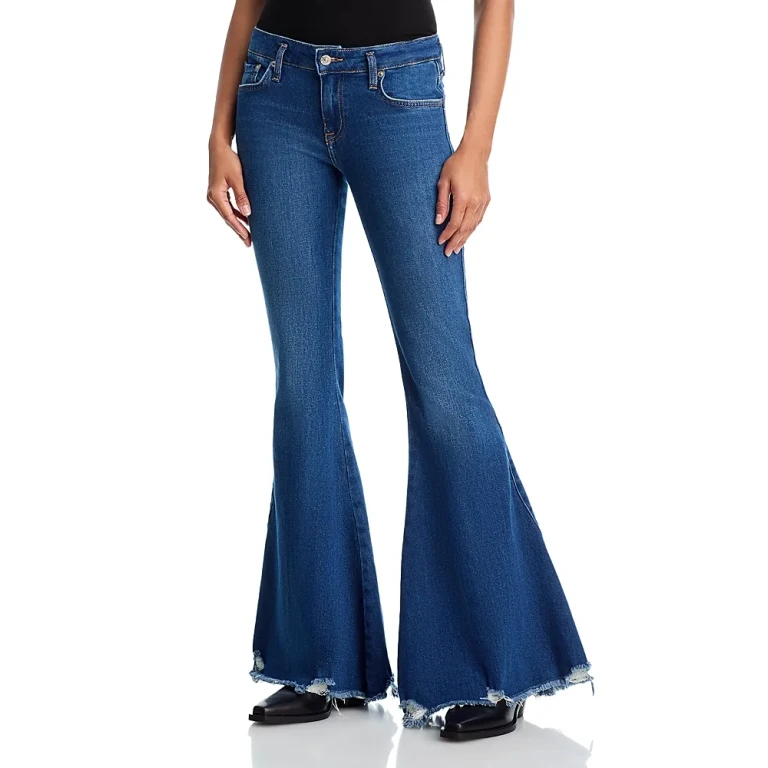 Free People Emre High Rise Flare Jeans in Daisy Blue