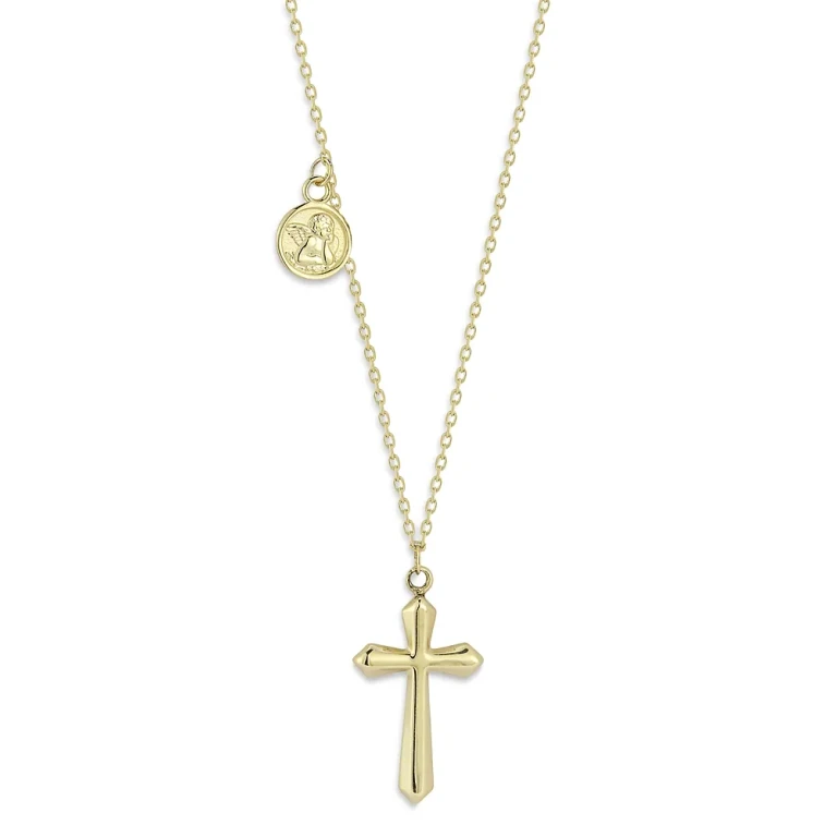 14K Yellow Gold Cross Necklace, 16 - Exclusive