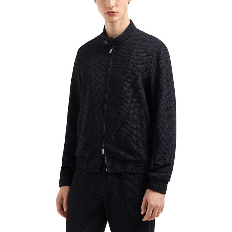 Emporio Armani Regular Fit Jacquard Bomber Jacket