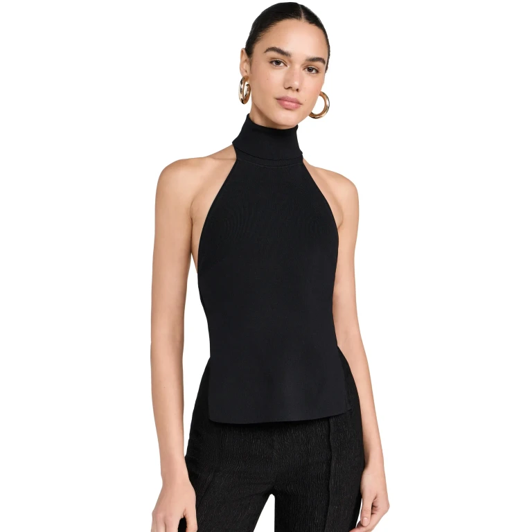 Cult Gaia Wake Knit Top Black XS