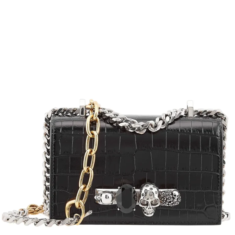 Alexander Mcqueen Mini Jeweled Chain Linked Shoulder Bag
