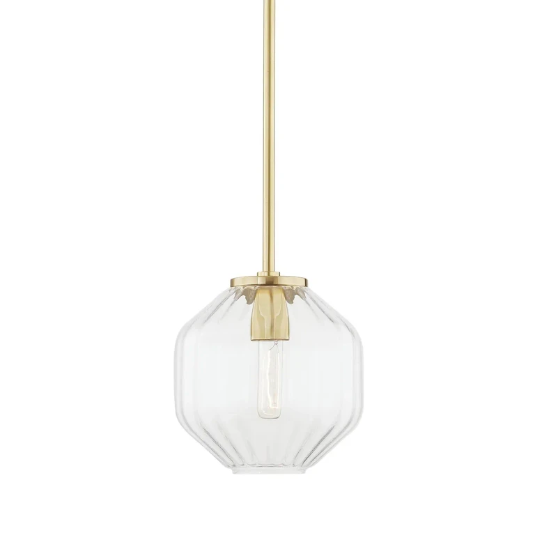 Aged Brass One Light Pendant from the Bennett Collection