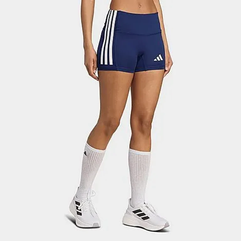 adidas Women's 3-Stripes 4-Inch Volleyball Shorts in Team Navy Blue Size: 2XS