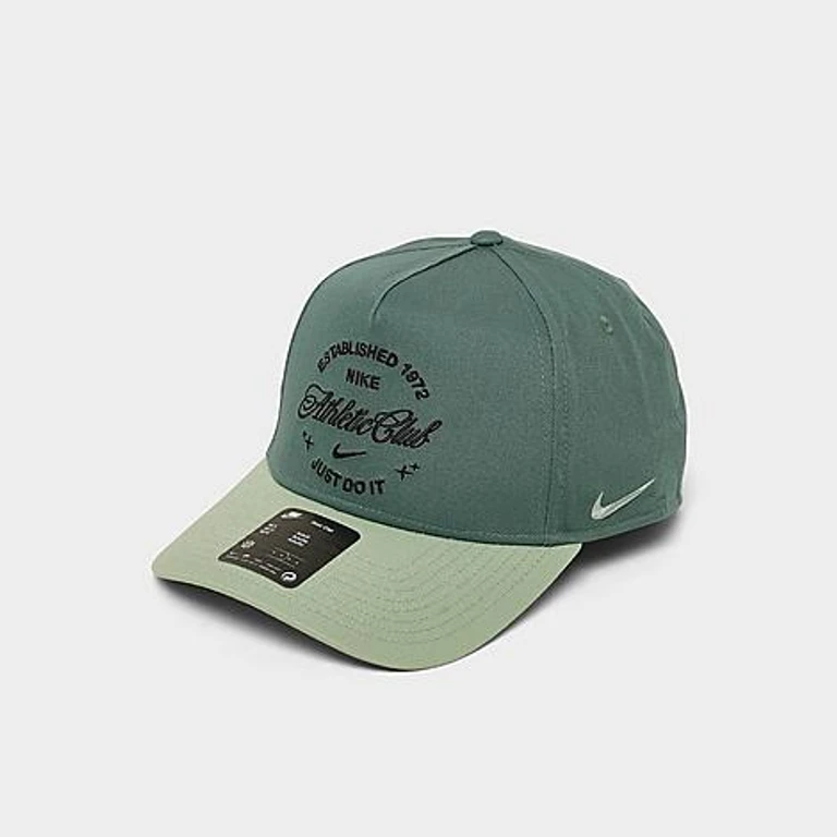 Nike Rise Structured A-Frame Snapback Hat in Mineral Slate/Stream Size: M-L
