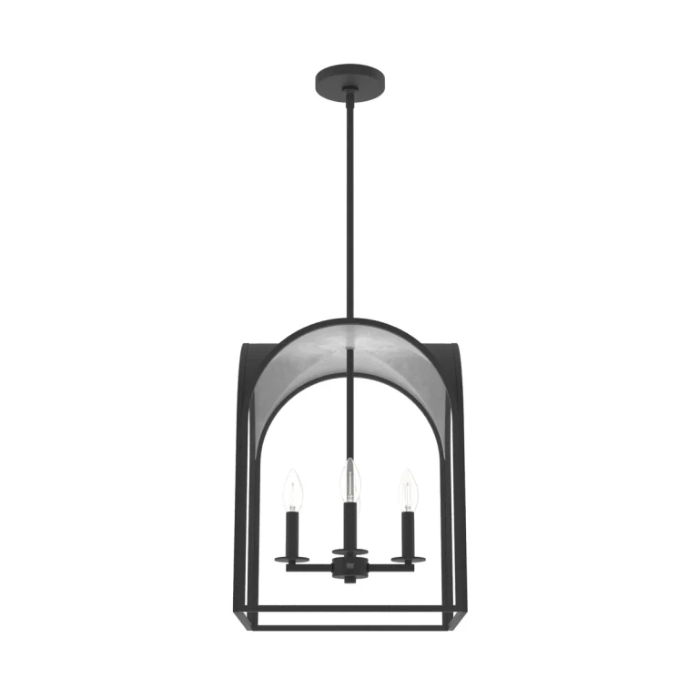 Hunter Dukestown 4-Light Pendant Light in Natural Iron