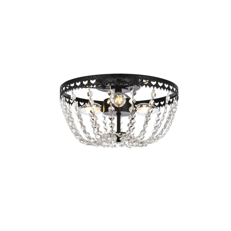 Black Three Light Flush Mount from the Kylie Collection