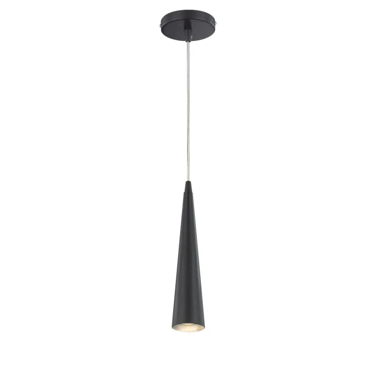 Black One Light Pendant from the Sliver Collection