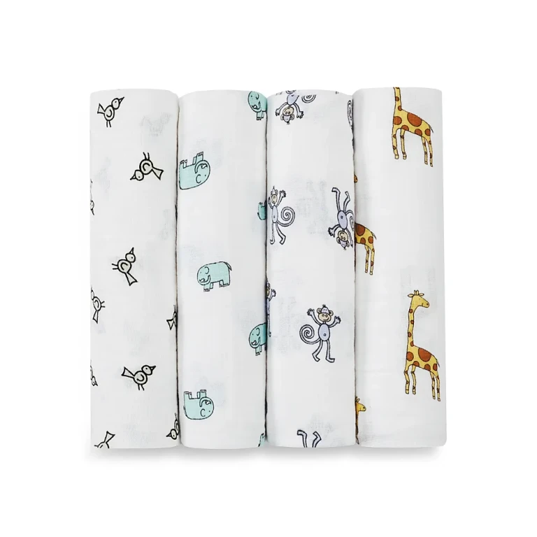Aden and Anais Jungle Jam Swaddles, Pack of 4 - Baby