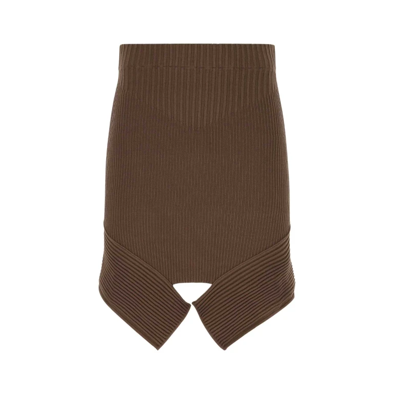 Miu Miu Brown Stretch Viscose Blend Skirt