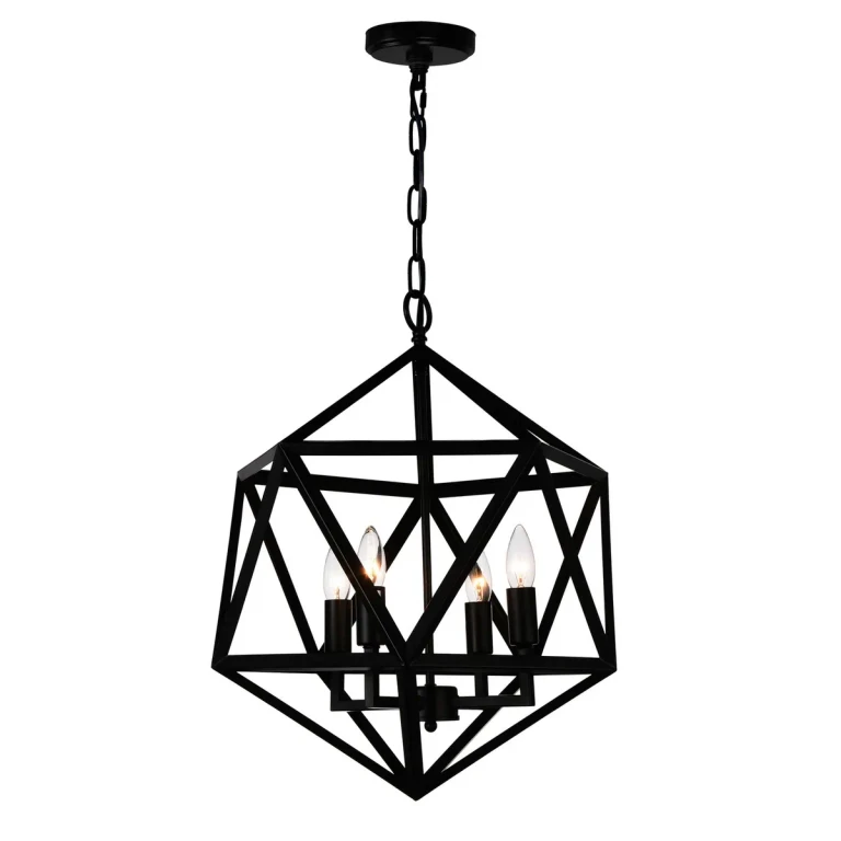 Black Four Light Pendant from the Amazon Collection