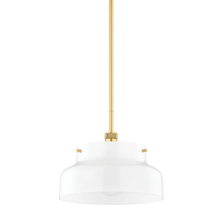 Aged Brass One Light Pendant from the Luella Collection