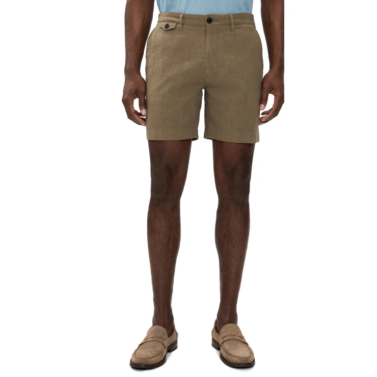 Billy Reid Slub Cotton Moore Shorts Moss Green 38