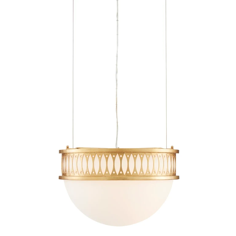 Bunny Williams 1-Light Pendant in Contemporary Gold Leaf with Painted Contemporary Gold