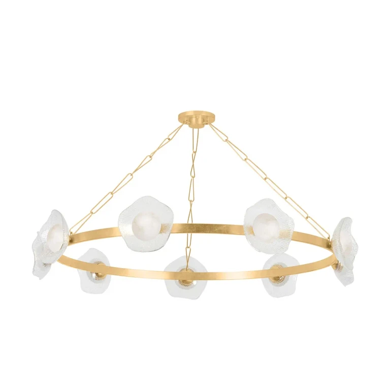 Vintage Gold Leaf LED Chandelier from the Almandine Collection