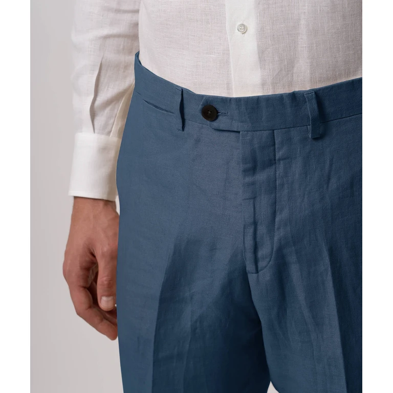 Larusmiani Linen Trousers Ubud Blue Sportswear - Men