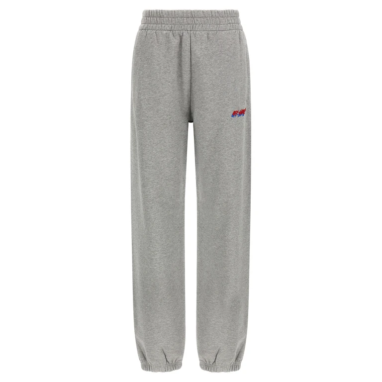 Off-White Gray Cotton Joggers (workout Pants) - Women