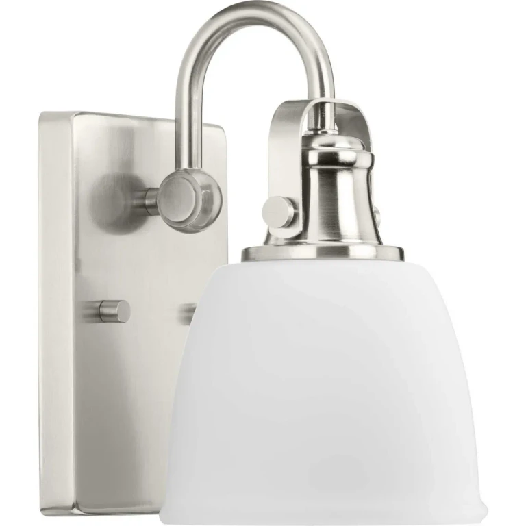Brushed Nickel One Light Vanity from the Preston Collection