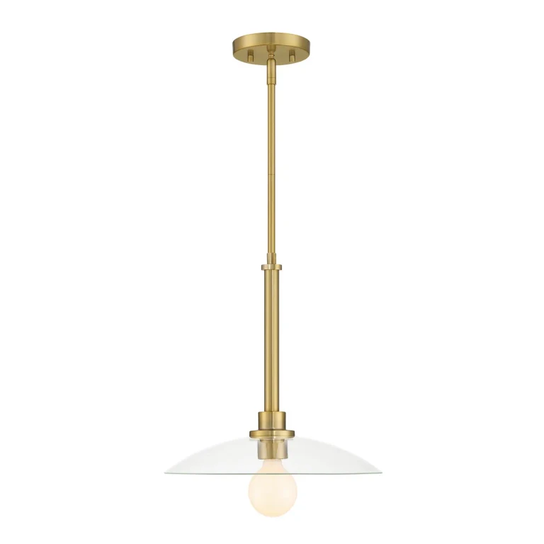 Brushed Gold One Light Pendant from the Litto Collection