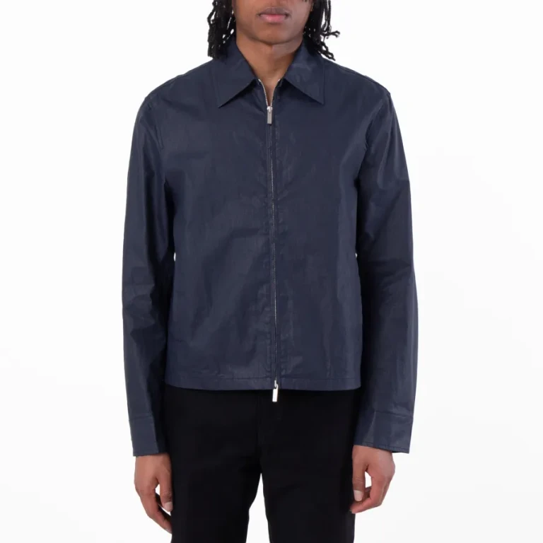 Ferragamo Blue Linen Blouson Jacket