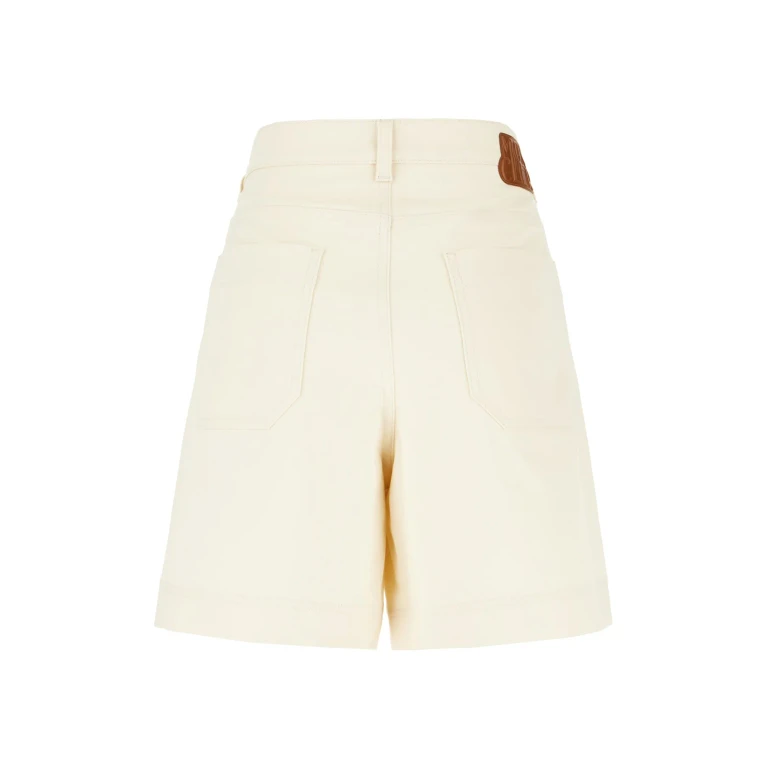 Moncler Ivory Stretch Cotton Bermuda Shorts