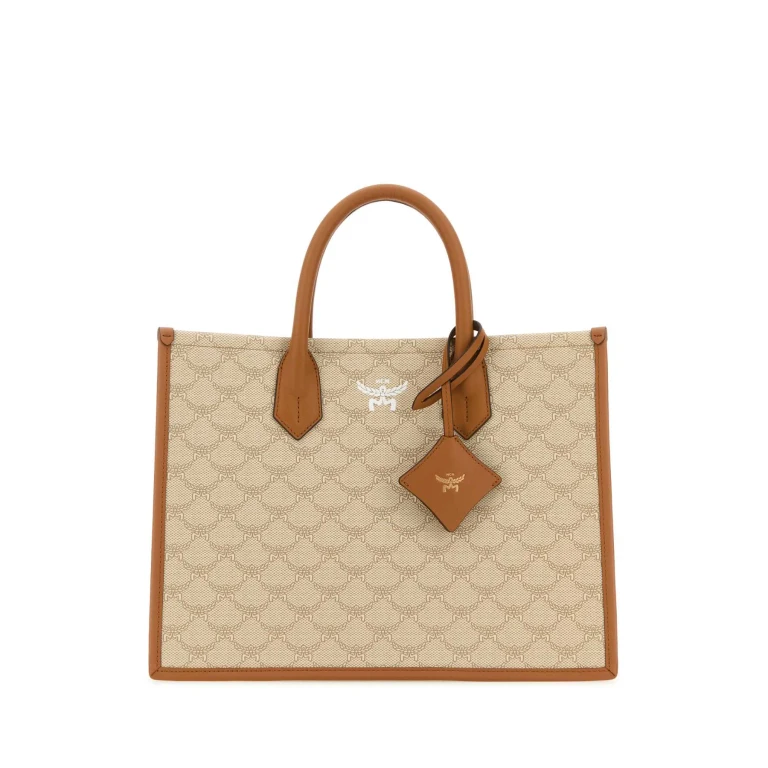 MCM Printed Canvas Shopping Bag